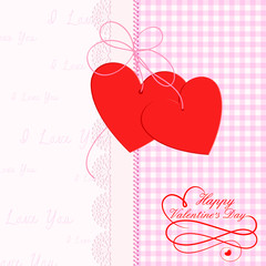 vector illustration of heart shape frame with lace work