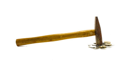 small hammer on coin