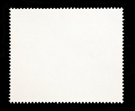 Francobollo postale. Forma bianca su sfondo nero
