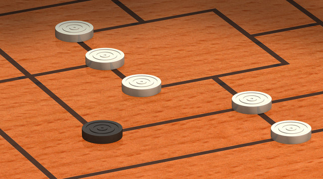 Brettspiel M&uuml;hle  Zwickm&uuml;hle 3