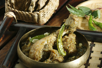 Gongura chicken - A spicy chicken curry 