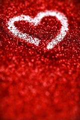 Red Glitter Hearts Valentine's Day abstract background
