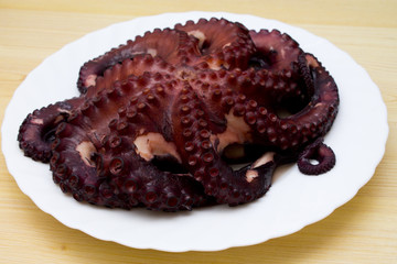 octopus cooked in the table