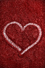 Red Glitter Hearts Valentine's Day abstract background