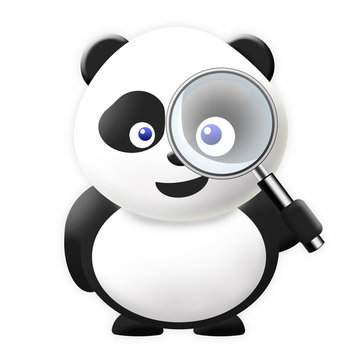 Panda with magnification glass