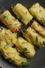 Khandvi – A gram flour and buttermilk preparation from Gujarat