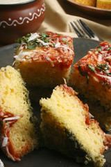 Paneer Palak Dhokla