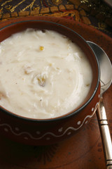 Shrikhand  is an Indian sweet dish made of strained yogurt
