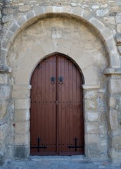 Fototapeta na wymiar Old wooden door and wall