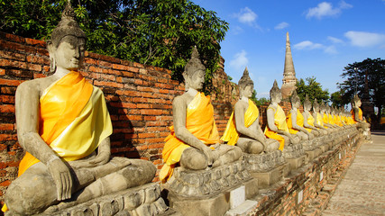 Fototapeta na wymiar Wat Yai Chaimongkol temple. Ayutthaya, Thailand