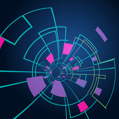 Virtual technology objects with space for your business message