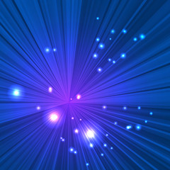 Fototapeta na wymiar Abstract blue beams background with space for your design