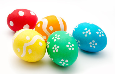 Colorful easter eggs isolated over white