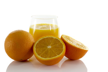 glass with fresh orange juice
