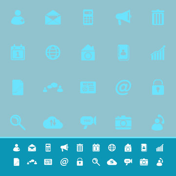 Mobile phone color icons on blue background