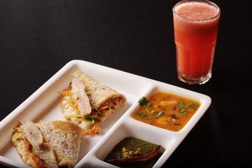 Ragi Dosa is a fermented crepe or pancake made from Ragi batter
