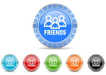 friends icon vector set