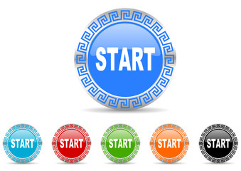 start icon vector set