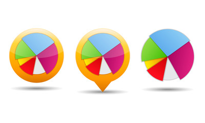 Fototapeta premium Pie Chart Icons