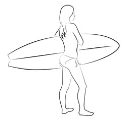 Girl with Surfboard