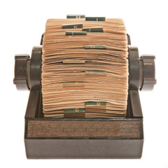 Old Rolodex photo isolated on white