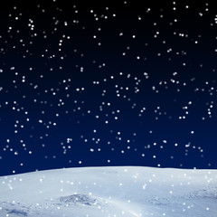 Fresh snow cover, at night. Winter background