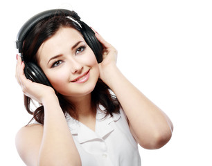 Fototapeta premium woman listening music