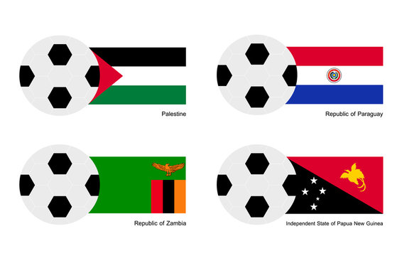 Football with Palestine, Paraguay,  Guinea Flag