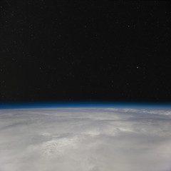 Fototapeta na wymiar High altitude view of the Earth in space.