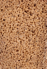 Brown bread slice. Close up.