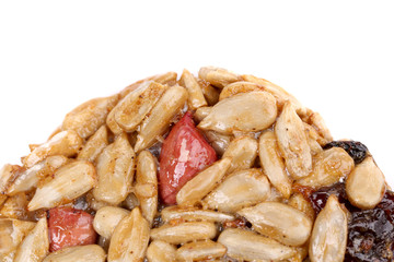 Round candied seeds and nuts.
