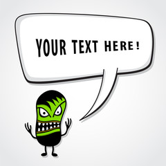 Funny character with speech bubble.