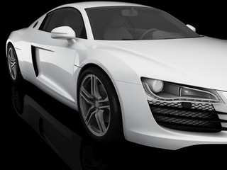 Fototapeta na wymiar White sports car 3d