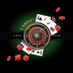 elements casino, roulette - obrazy, fototapety, plakaty