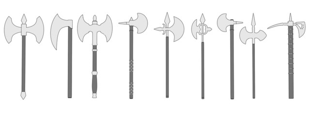 cartoon image of axe weapons