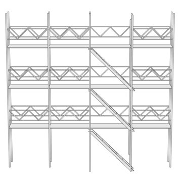 cartoon image of scaffolding for building