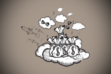 Composite image of profit doodle