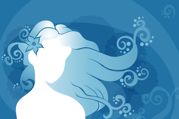 Young woman with wavy hair