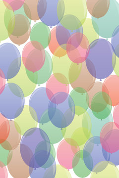 Many-colored ballons  in seamless pattern