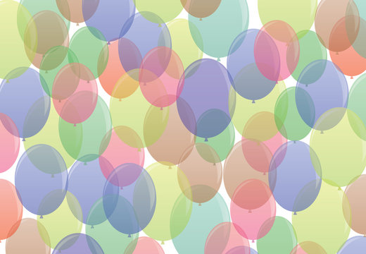 Many-colored ballons  in seamless pattern