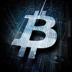 digitales Bitcoin-Symbol - obrazy, fototapety, plakaty