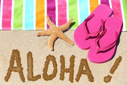 Hawaii beach travel concept - ALOHA