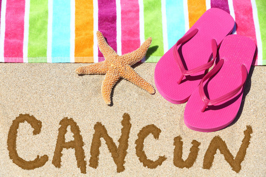 Cancun, Mexico beach travel background