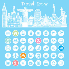 Obraz premium icons travel info
