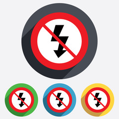 No Photo flash sign icon. Lightning symbol.