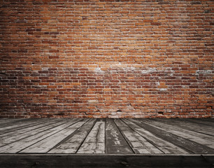 old room with brick wall