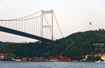 The Bosphorus Bridge named 15 Temmuz Sehitler Koprusu in Turkish in mamoriam the July 15 Coup Attempt civilian casualties