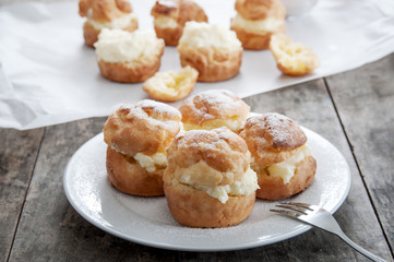 Profiteroles on a plate