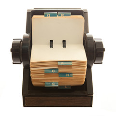 Old Rolodex photo isolated on white