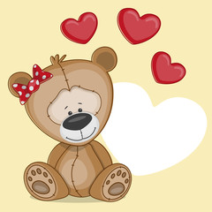 Girl bear with hearts